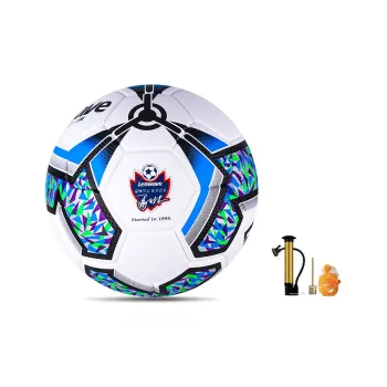 LENWAVE Size 5 Soccer PU Machine Stitched Soccer Ball Unisex Blue White