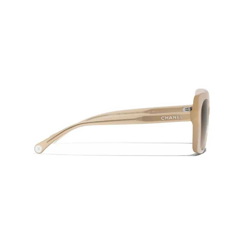 CHANEL Butterfly Acetate Butterfly Sunglasses Unisex Dark Beige-1