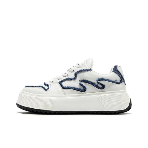 VICKI BROWN Jeans Skateboard Shoes Women's Low-Top White/Blue