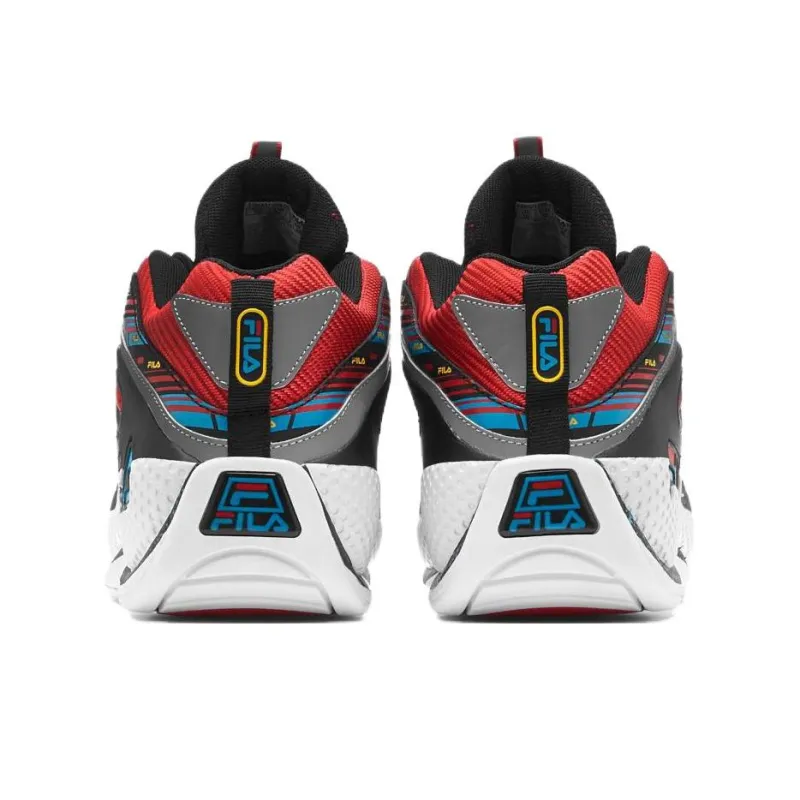FILA Grant Hill 3 Anti Slip Wear Resistant Low Top Vintage Basketball Shoes Men's Black Blue Red-4