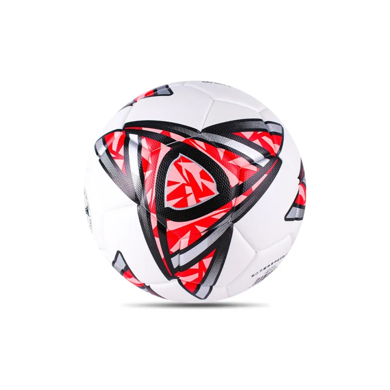 LENWAVE Size 5 Soccer PU Machine Stitched Soccer Ball Unisex Red White-1