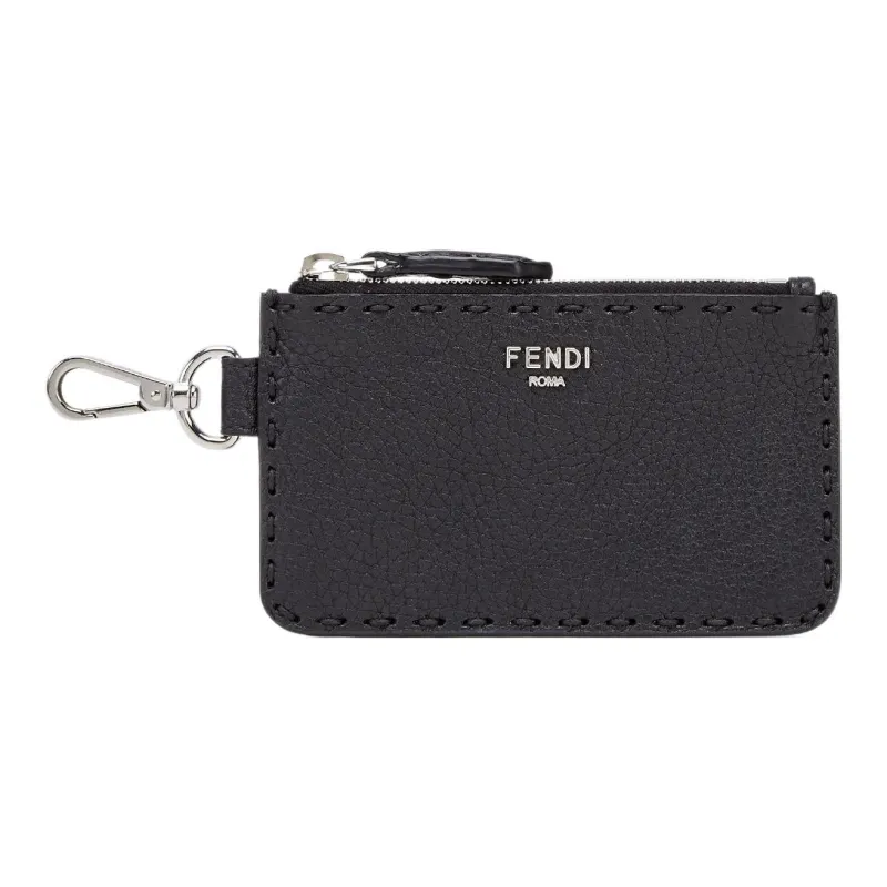 FENDI Leather Card Holder Men's Black-0