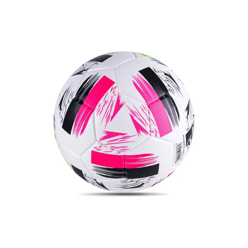LENWAVE Size 5 Soccer TPU Machine Stitched Soccer Ball Unisex Green Black Pink-1