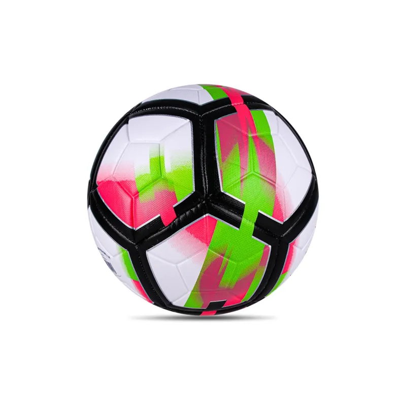 LENWAVE Size 5 Soccer PU Machine Stitched Soccer Ball Unisex White Green-2