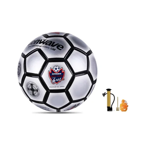 LENWAVE Size 5 Soccer TPU Machine Stitched Soccer Ball Unisex Gray Black