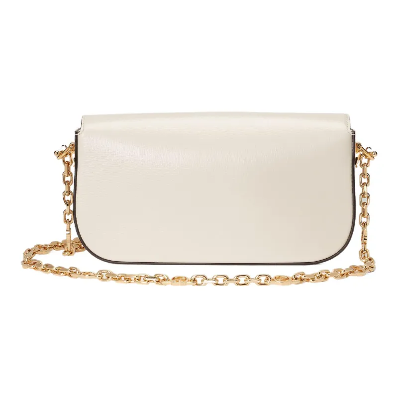 GUCCI Horsebit 1955 Leather Portable Crossbody Bag Shoulder Bag Small Size Women's White-3
