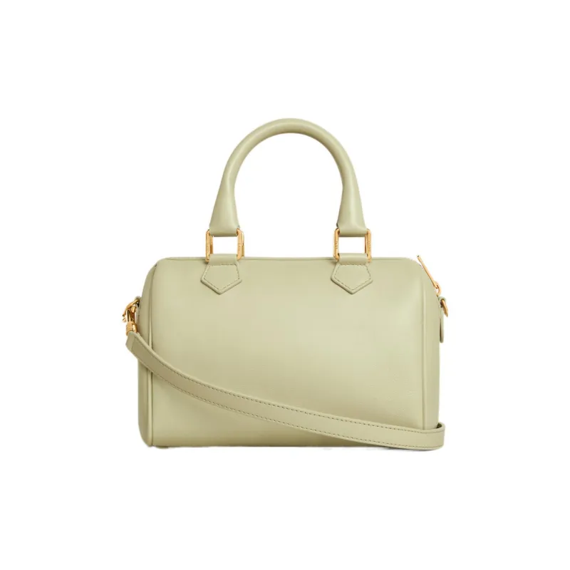 CELINE Cuir Triomphe Smooth Calf Leather Boston Bag Shoulder Bag Crossbody Bag Handbag Small Size Women's Almond Green-2