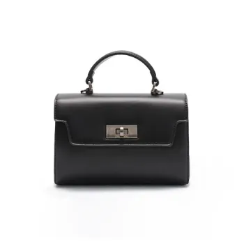 UNVESNO Leather Briefcase, Crossbody Bag, Handbag Regular Unisex Black
