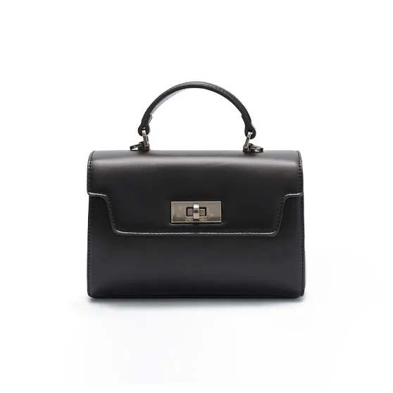 UNVESNO Leather Briefcase, Crossbody Bag, Handbag Regular Unisex Black-0