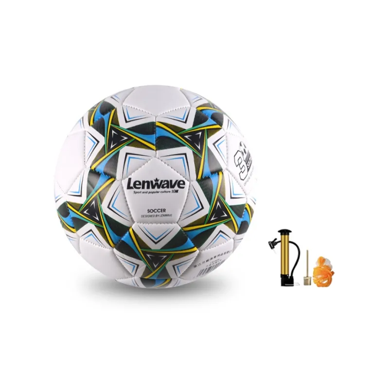 LENWAVE Size 3 Soccer PVC Machine Stitched Soccer Ball Unisex Green White-0