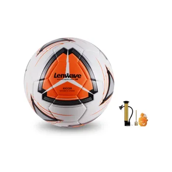 LENWAVE Size 5 Soccer PU Machine Stitched Soccer Ball Unisex Orange White