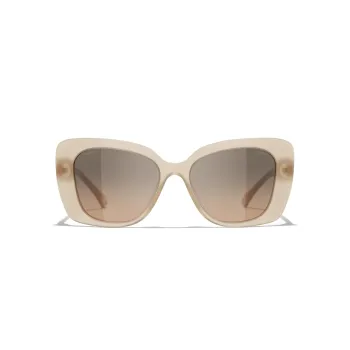 CHANEL Butterfly Acetate Butterfly Sunglasses Unisex Dark Beige