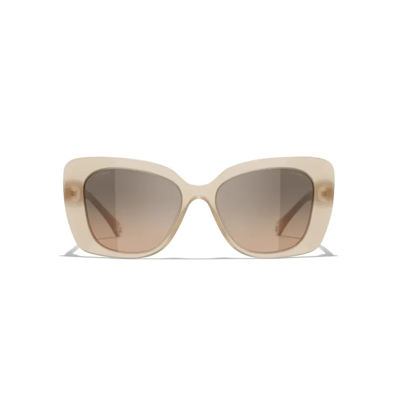 CHANEL Butterfly Acetate Butterfly Sunglasses Unisex Dark Beige-0