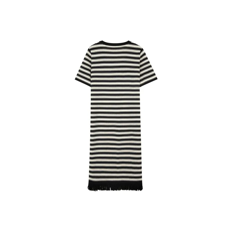 3COLOUR Short-Sleeved Dresses Women's Black White-1