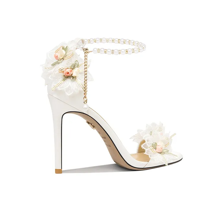 Lily Wei Elizabeth Stylish Sandal 10cm Women's White-1