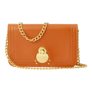 LONGCHAMP Leather Small Square Bag Shoulder Bag Crossbody Bag Women's Saffron