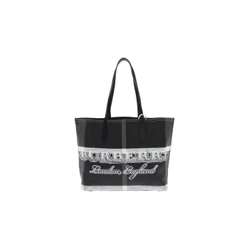 Burberry Artificial Leather Tote Bag Shopping Bag Shoulder Bag Handbag Women's Black