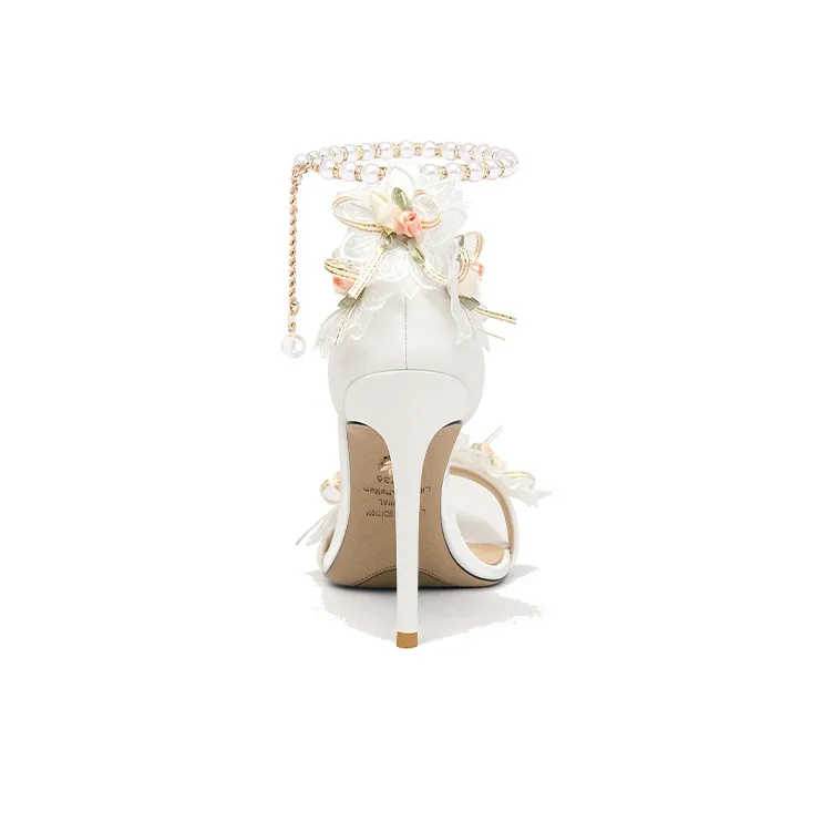 Lily Wei Elizabeth Stylish Sandal 10cm Women's White-3