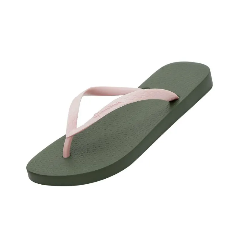 Ipanema Abrasion Resistant Flip Flops Women's Green Pink-1