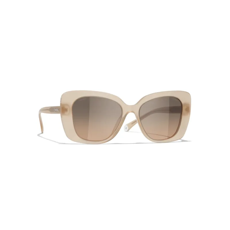 CHANEL Butterfly Acetate Butterfly Sunglasses Unisex Dark Beige-2