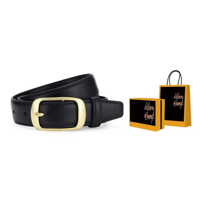 ALIEN BANG Double-Strand Pin Buckle Chanel-Inspired Preppy Style Leather Belts Women's Width 2.8cm-13