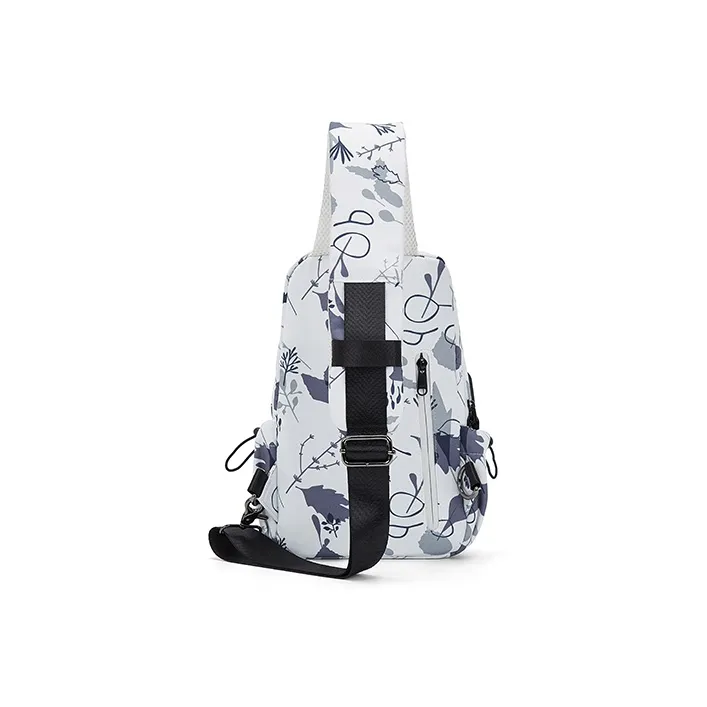 QING QI ZHE Fabric Sling Bag Shoulder Bag Crossbody Bag Regular Unisex Leaf Gray/Black/Light Gray/Light Green/Khaki-4