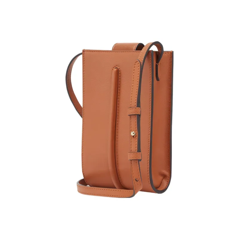 FENDI Fendigraphy Leather Cell Phone Pouch Men's Brown-1