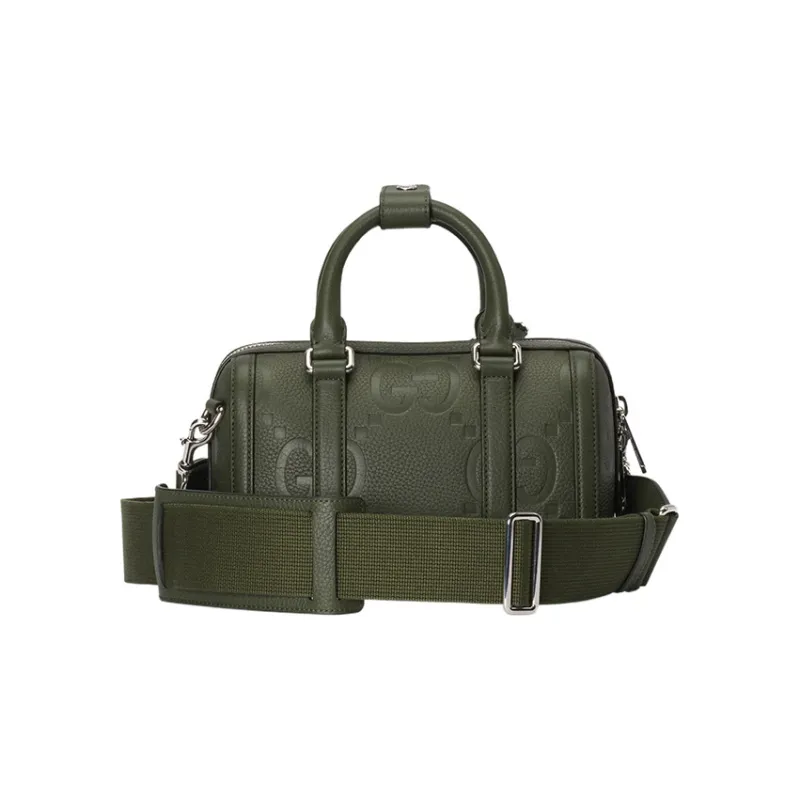 GUCCI Leather Cylinder Bag, Handbag, Shoulder Bag, Crossbody Bag, Travel Bag Mini Women's Dark Green-3
