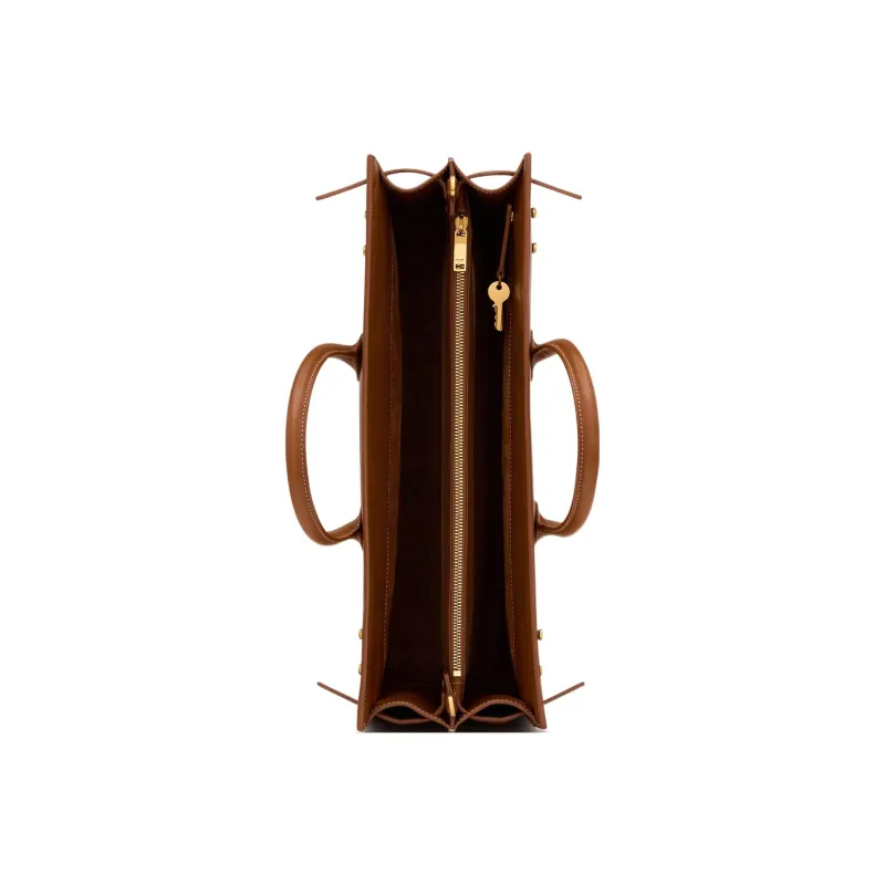 SAINT LAURENT Canvas With Leather Canvas Bag, Shoulder Bag, Crossbody Bag, Handbag Tubas Women's Brown/Natural-4