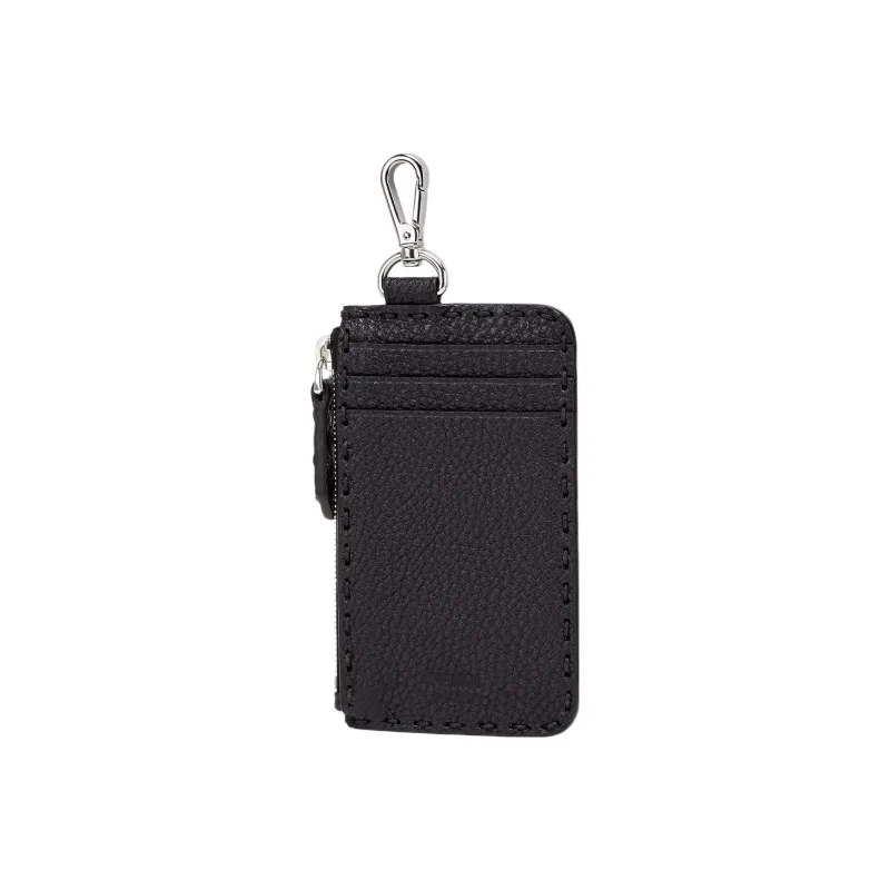 FENDI Leather Card Holder Men's Black-1