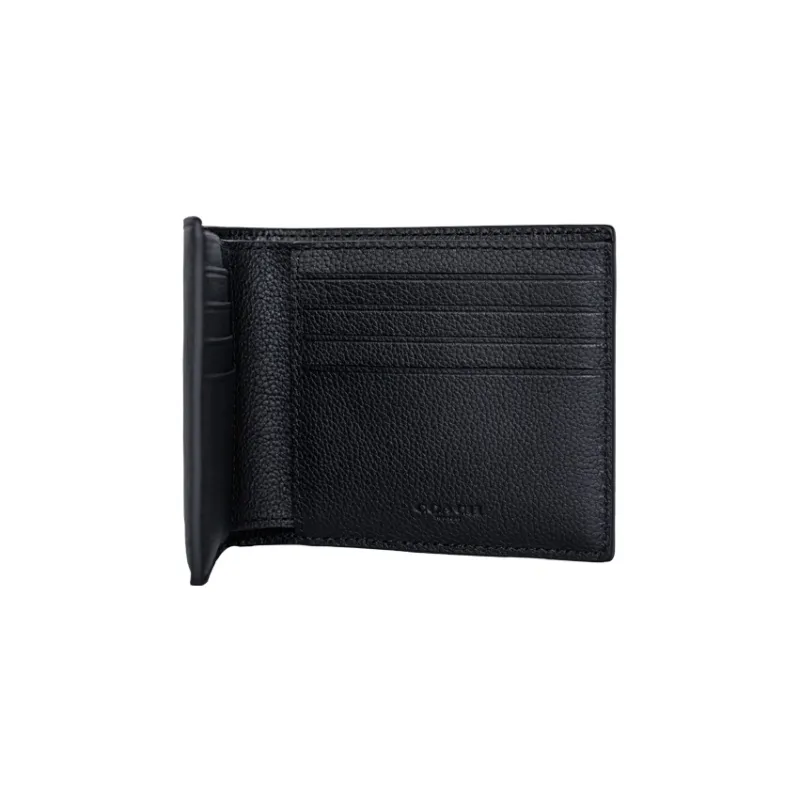 COACH 3 IN 1 Wallet Cow Leather Wallet Men's Black-7