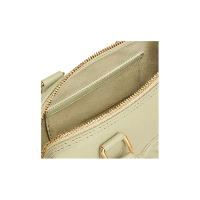 CELINE Cuir Triomphe Smooth Calf Leather Boston Bag Shoulder Bag Crossbody Bag Handbag Small Size Women's Almond Green-4