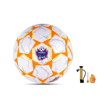 LENWAVE Size 5 Soccer PU Machine Stitched Soccer Ball Unisex Orange White