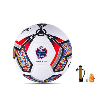 LENWAVE Size 5 Soccer PU Machine Stitched Soccer Ball Unisex Red White