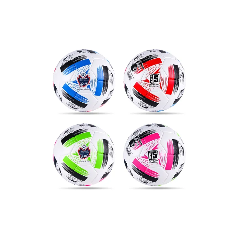 LENWAVE Size 5 Soccer TPU Machine Stitched Soccer Ball Unisex Green Black Pink-2