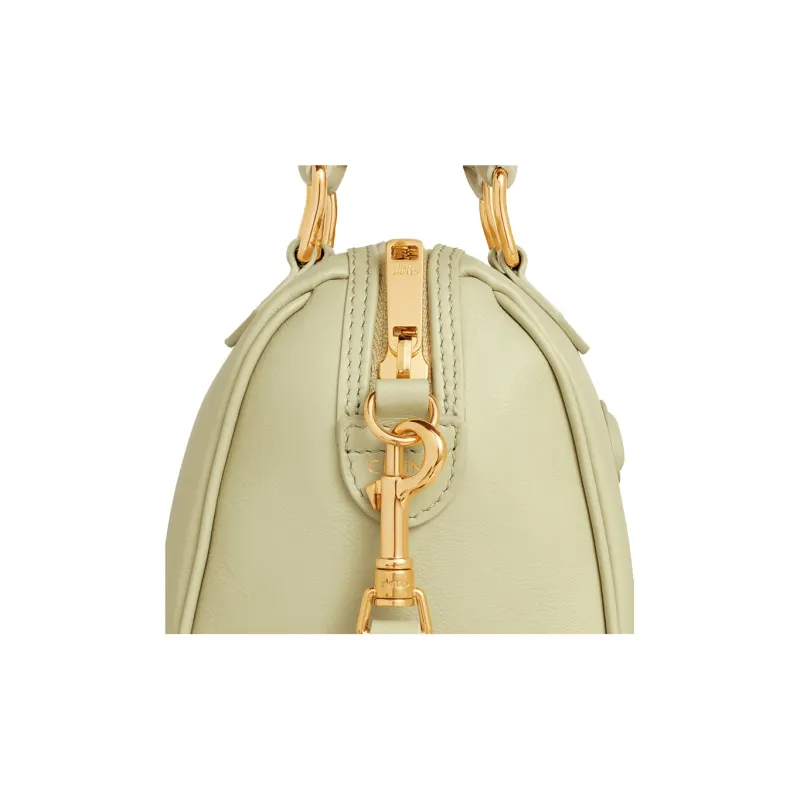 CELINE Cuir Triomphe Smooth Calf Leather Boston Bag Shoulder Bag Crossbody Bag Handbag Small Size Women's Almond Green-3