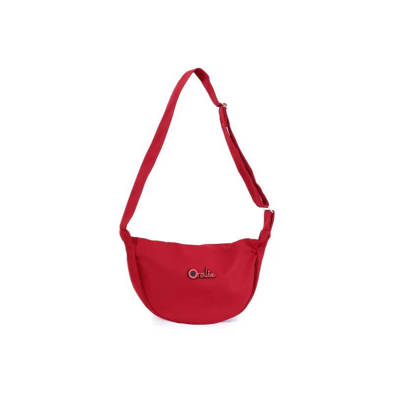 OTA Canvas Canvas Bag Shoulder Bag Dumpling Bag Commute Bag Crossbody Bag Small Size Unisex Red Black-7