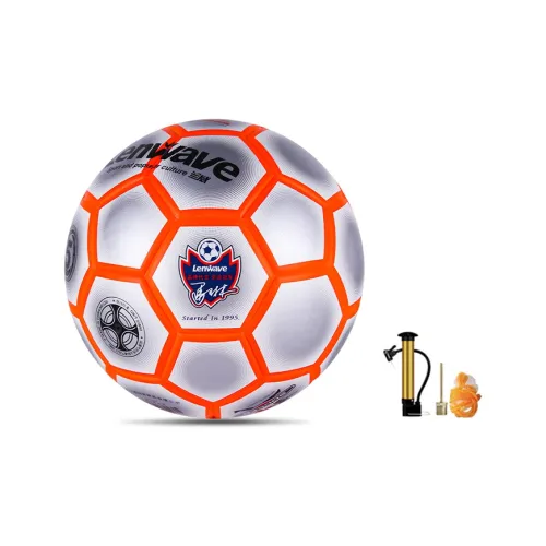 LENWAVE Size 5 Soccer TPU Machine Stitched Soccer Ball Unisex Gray Orange