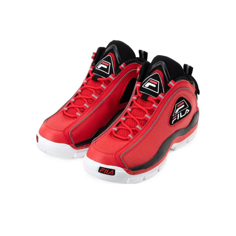 FILA Grant Hill 2 Pdr Anti-Slip Wear-Resistant High-Top Vintage Basketball Shoes Men's Red Black White-2