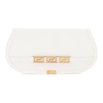 FANSIZHE Greca Goddess Cow Leather Clutch Women's White