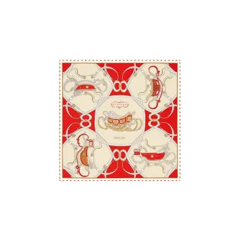 HERMES Silk Scarves Unisex Red