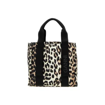 GANNI Leopard-Print Small Tote Bag