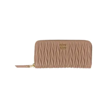 MIU MIU Nappa Leather Wallet Women's Brown
