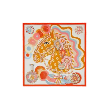 HERMES Silk Scarves Women's Yellow