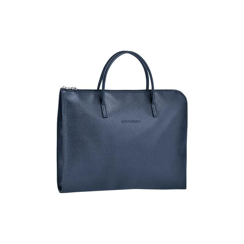 LONGCHAMP Le Foulonné Cow Leather Briefcases Large Size Men's Navy-1