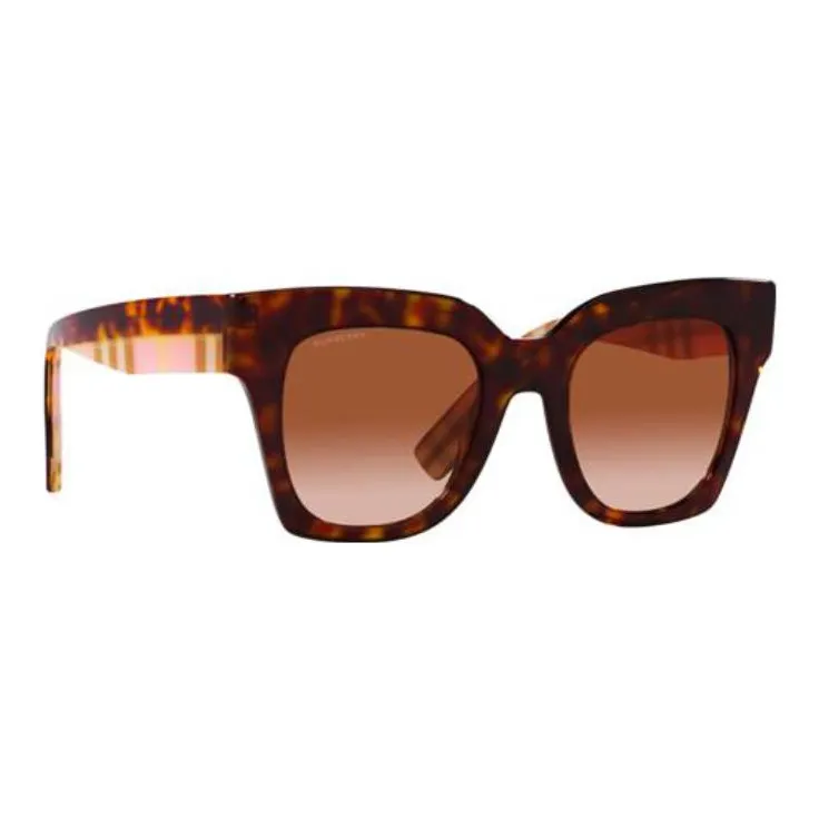 Burberry Acetate Irregular Shape Sunglasses Women's Tortoiseshell-1