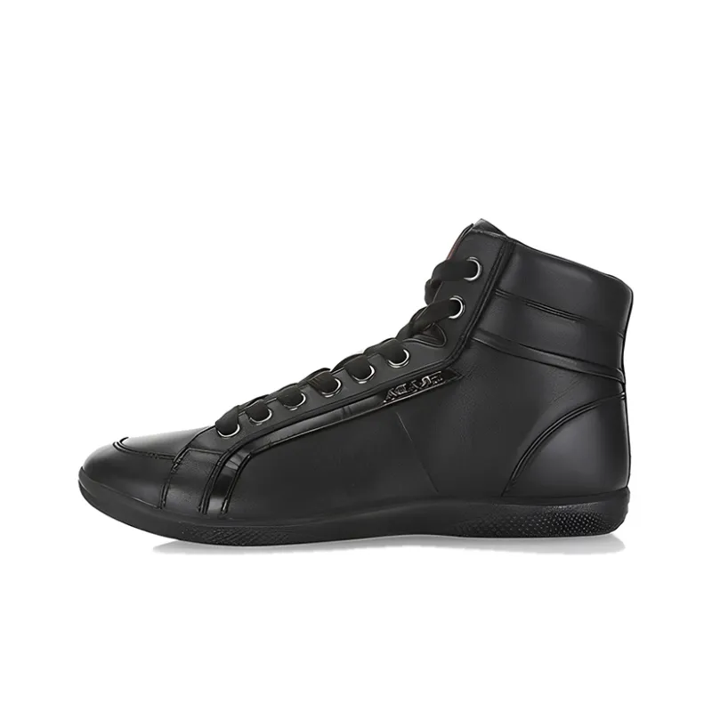PRADA High Top Casual Shoes Men's Black-0