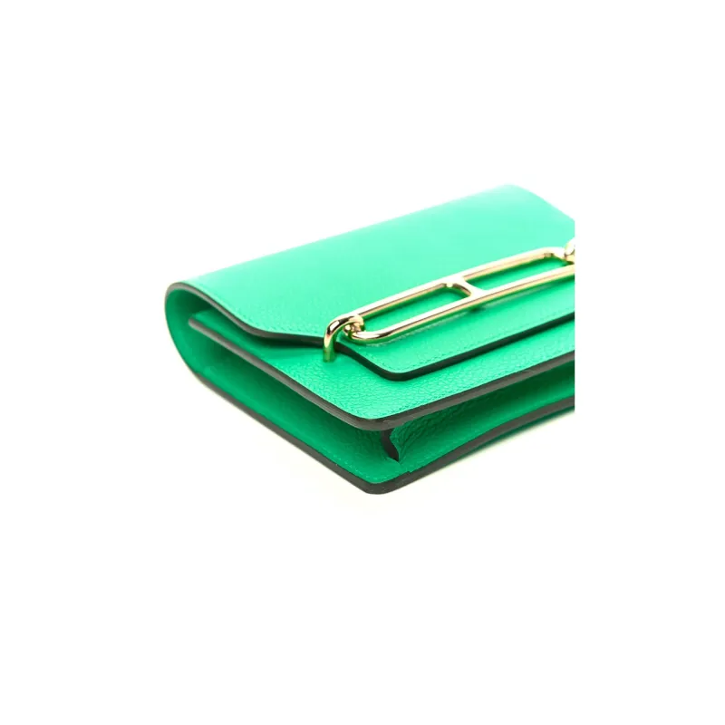 HERMES Roulis Evercolor Calfskin Pig Nose Coin Purse Card Holder Fanny Pack Wallet Women's 6W Menthe Mint Green-6