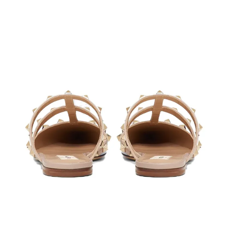 Valentino ROCKSTUD Odor Resistant Closed Toe Slippers Women's Blue-4