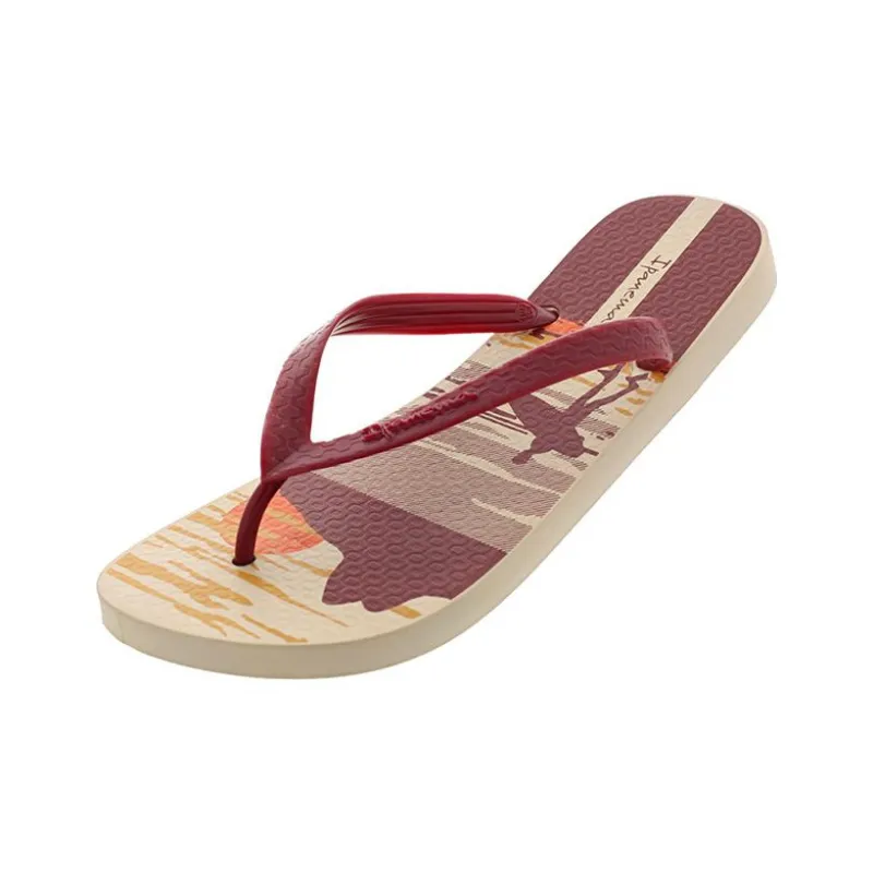 Ipanema Abrasion Resistant Flip Flops Men's Red Brown-2